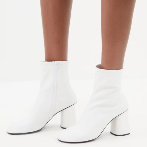 NIB$1250 Balenciaga Glove 80mm Zipped Shiny Soft Leather Ankle Bootie Boots 37 7 - Picture 3 of 17